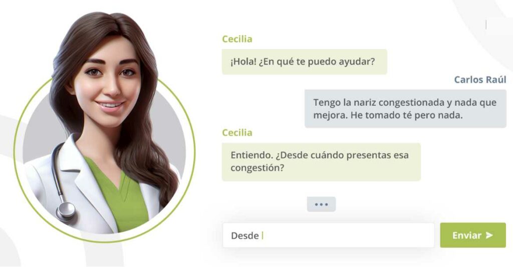 Cecilia es la primera asistente médica virtual en México basada en la inteligencia artificial de Mediclic.